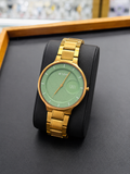 TITAN Men’s Green Dial Gold-Tone Watch