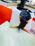 GUESS Men’s Blue Dial Classic Leather Strap Watch