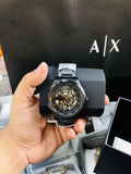 A|X Black Automatic Skeleton Men’s Watch