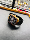 TIMEX Automatic Men’s Skeleton Dial Gold-Tone Black Mesh Watch