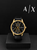 Armani Exchange (A|X) Men’s Black Dial Gold-Tone Chronograph Watch